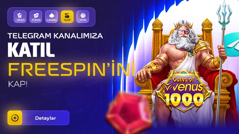 Venusbet Telegram katılım freespin bonusu